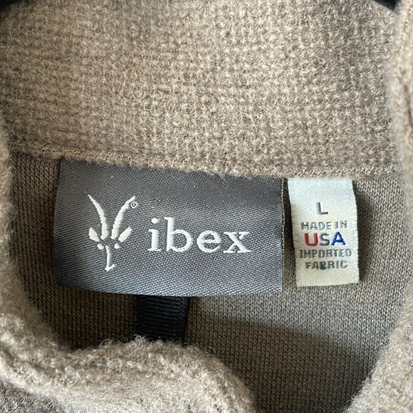Ibex Men’s Merino Wool Half Zip Pullover Sweater L Tan/Brown Outerwear Neutral - Picture 2 of 10